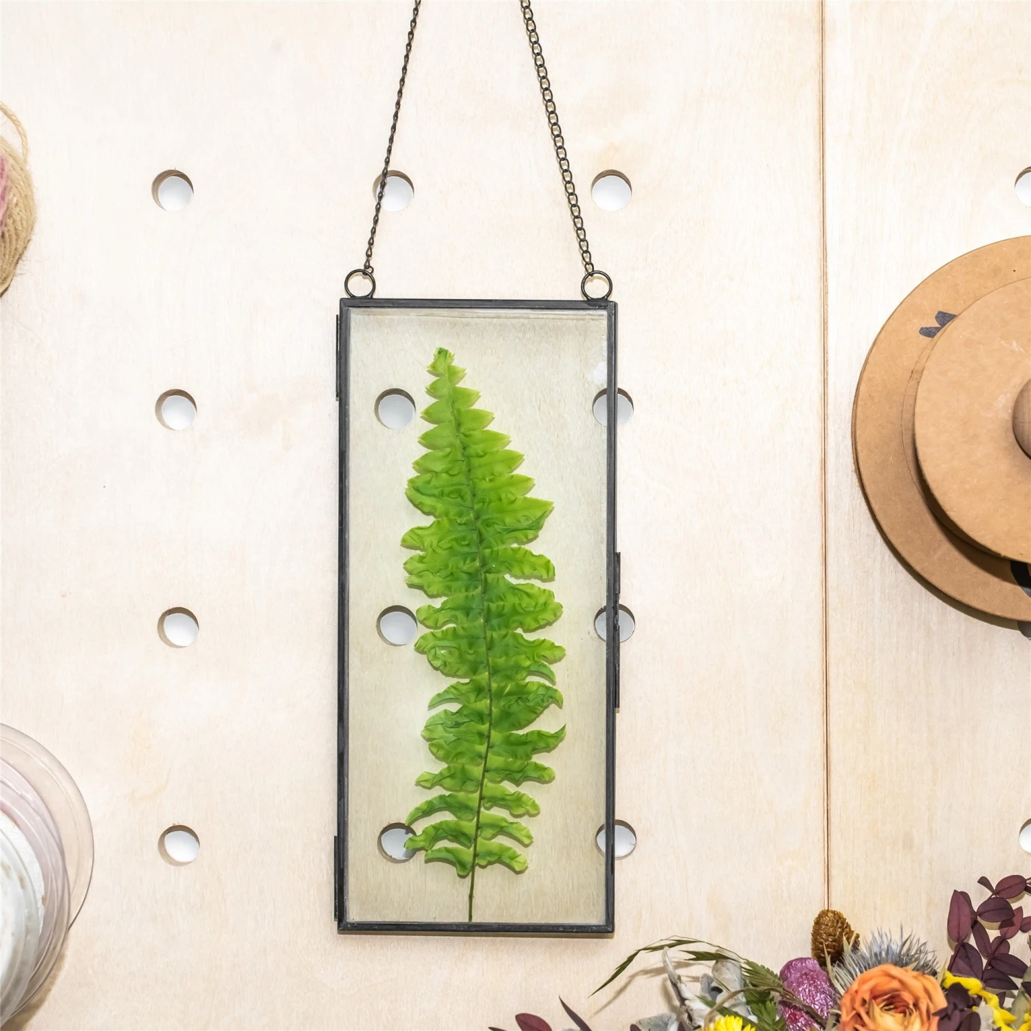 Hanging 4x9 Inches Black Long Herbarium Painted Brass Glass Frame For Pressed Flowers Dried Flowers 6 Hanging 4x9 Inches Black Long Herbarium Painted Brass Glass Frame For Pressed Flowers Dried Flowers - Image 6