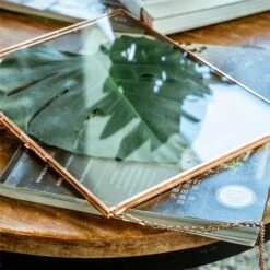 Handmade Large Wall Hanging Pure Copper Glass Artwork Certificate Photo Display Floating Frame -Ncyp Garden Sale Shop 09787