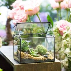 NCYP Vintage House Geometric Terrarium Tin Sealed Chest Planter Succulent Centerpiece Wedding -Ncyp Garden Sale Shop 20150620005 1