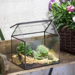 NCYP Vintage House Geometric Terrarium Tin Sealed Chest Planter Succulent Centerpiece Wedding -Ncyp Garden Sale Shop 20150620005 8