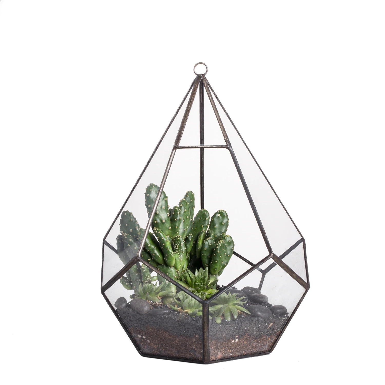 Handmade Artistic Hanging Glass Teardrop Diamond Geometric Terrarium With Loop For Succulent Moss 4 Handmade Artistic Hanging Glass Teardrop Diamond Geometric Terrarium With Loop For Succulent Moss - Image 4