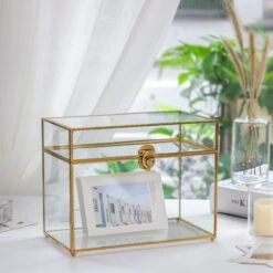 Pure Copper Medium Geometric Glass Card Box Terrarium Foot Latch Rose Gold Handmade Rectangular -Ncyp Garden Sale Shop 20190315005 6 4585907b 5948 49ee 842f f2ab2ce33cdb