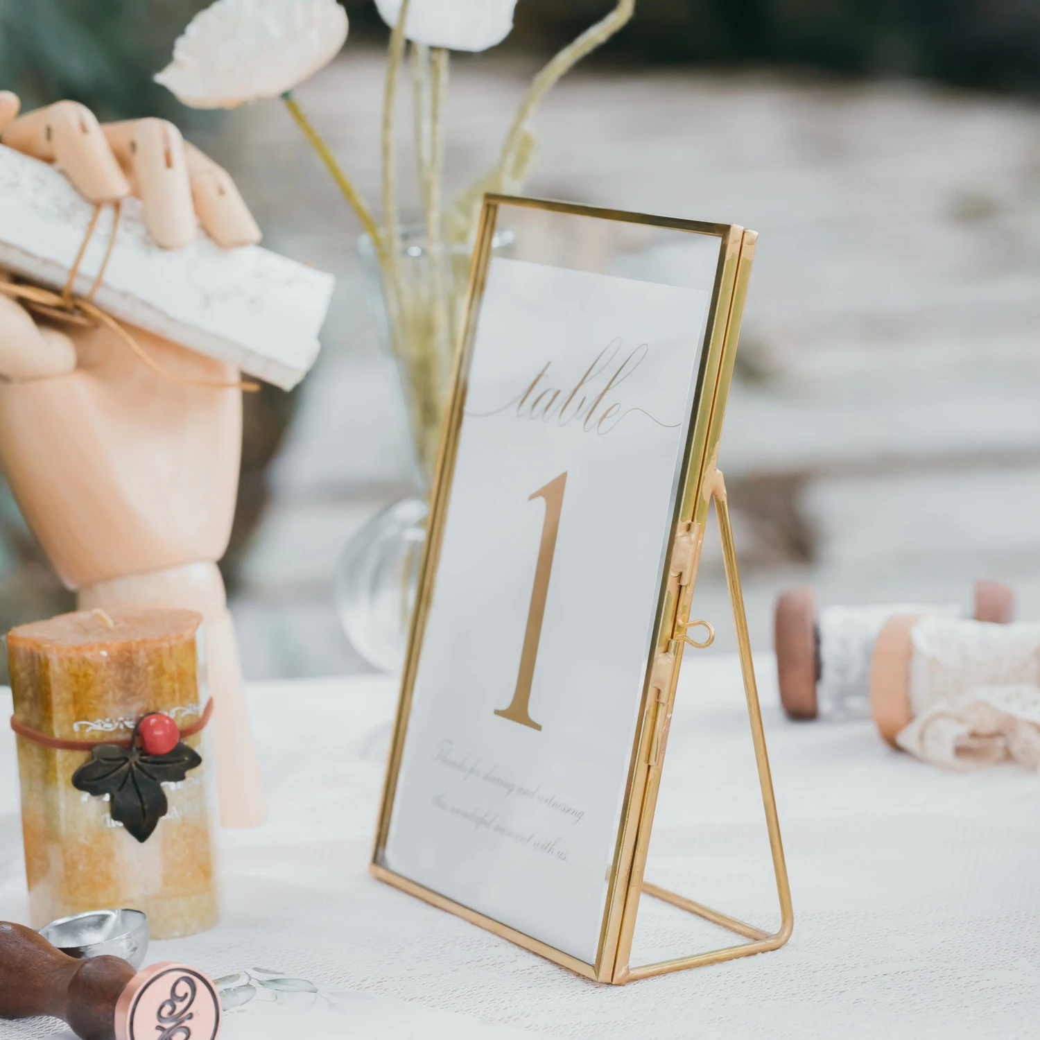 NCYP 5" X 7" Tabletop Gold Brass Rectangle Glass Artwork Photo Picture Display Frame 2 NCYP 5" X 7" Tabletop Gold Brass Rectangle Glass Artwork Photo Picture Display Frame - Image 2