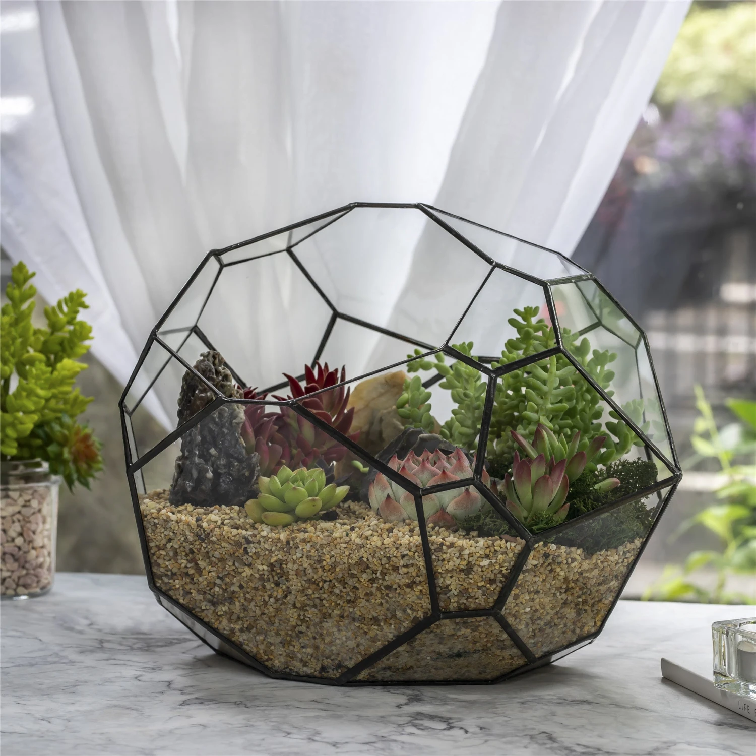 NCYP Irregular Open Geometric Glass Terrarium Bubble Shape For Succulents Landscape Bonsai 2 NCYP Irregular Open Geometric Glass Terrarium Bubble Shape For Succulents Landscape Bonsai - Image 2