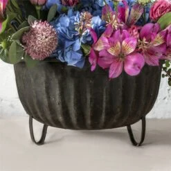 Metal Vintage Wide 3 Lengs Rustic French Urn Planter Pot For Floral Arrangement Centerpiece -Ncyp Garden Sale Shop 20190516007 6