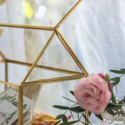 Geometric Glass Card Box Terrarium Rose Gold Handmade Pure Copper House Shape For Wedding Receiption -Ncyp Garden Sale Shop 20190905001 8