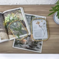 Wall Hanging Long Octagon Herbarium Brass Glass Frame For Pressed Flowers Dried Floating Frame -Ncyp Garden Sale Shop 20190905002 6