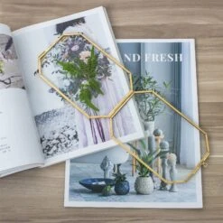 Wall Hanging Long Octagon Herbarium Brass Glass Frame For Pressed Flowers Dried Floating Frame -Ncyp Garden Sale Shop 20190905003 3