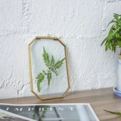 Wall Hanging Long Octagon Herbarium Brass Glass Frame For Pressed Flowers Dried Floating Frame -Ncyp Garden Sale Shop 20190905003 6