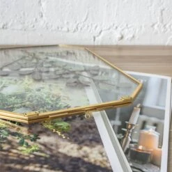 Wall Hanging Long Octagon Herbarium Brass Glass Frame For Pressed Flowers Dried Floating Frame -Ncyp Garden Sale Shop 20190905004 2