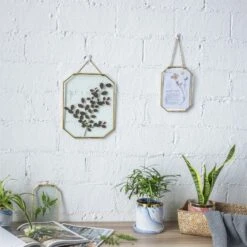 Wall Hanging Long Octagon Herbarium Brass Glass Frame For Pressed Flowers Dried Floating Frame -Ncyp Garden Sale Shop 20190905004 8