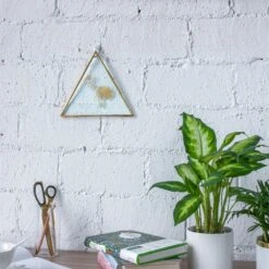 Hanging Triangle Herbarium Brass Glass Frame For Pressed Flowers Dried Flowers Poster -Ncyp Garden Sale Shop 20190905009 3