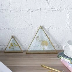 Hanging Triangle Herbarium Brass Glass Frame For Pressed Flowers Dried Flowers Poster -Ncyp Garden Sale Shop 20190905009 7