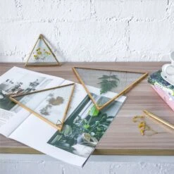 Hanging Triangle Herbarium Brass Glass Frame For Pressed Flowers Dried Flowers Poster -Ncyp Garden Sale Shop 20190905010 4 3b7e1fbf fae6 45cc 96dc 90d8bc36f9ae
