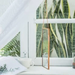 Hanging 4x9 Inches Pink Long Herbarium Pure Copper Glass Frame For Pressed Flowers Dried Flowers -Ncyp Garden Sale Shop 20190905011 6