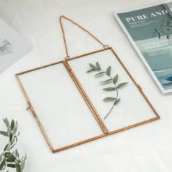 Hanging 4x9 Inches Pink Long Herbarium Pure Copper Glass Frame For Pressed Flowers Dried Flowers -Ncyp Garden Sale Shop 20190905011 8