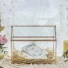 Geometric Glass Card Box Terrarium Rose Gold Handmade Pure Copper House Shape For Wedding Receiption