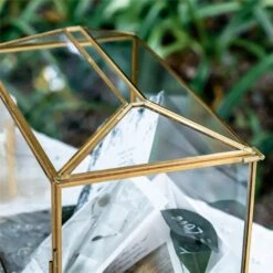 Large Geometric Glass Card Box Terrarium With Slot And Heart Lock, Foot, Gold, Handmade, Brass,for Wedding Receiption, Wishwell, Keepsake Centerpiece -Ncyp Garden Sale Shop 20190926001 8 c14d97f7 599d 44fd be8f ae305d7491c8