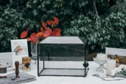 Back Standard/Large Geometric Glass Card Box Terrarium With Slot, Heart Lock, Foot, Handmade Brass For Wedding Receiption Wishwell Keepsake -Ncyp Garden Sale Shop 20200117001 1