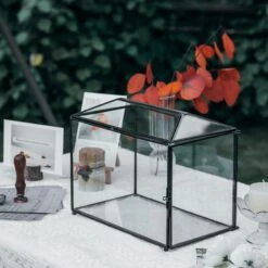 Back Standard/Large Geometric Glass Card Box Terrarium With Slot, Heart Lock, Foot, Handmade Brass For Wedding Receiption Wishwell Keepsake -Ncyp Garden Sale Shop 20200117001 2 7e0773b5 5f2f 423c 8ee8 b53e17abbddb