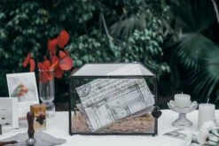 Back Standard/Large Geometric Glass Card Box Terrarium With Slot, Heart Lock, Foot, Handmade Brass For Wedding Receiption Wishwell Keepsake -Ncyp Garden Sale Shop 20200117001 7