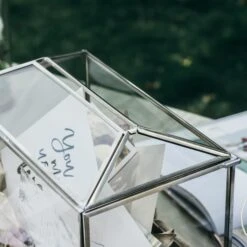 Silver Standard/Large Geometric Glass Card Box Terrarium With Slot, Heart Lock, Foot, Handmade For Wedding Receiption Wishwell Keepsake -Ncyp Garden Sale Shop 20200226001 8