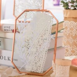 Wall Hanging Long Octagon Herbarium Copper Glass Frame For Pressed Flowers Dried Floating Frame -Ncyp Garden Sale Shop 20200409013 2