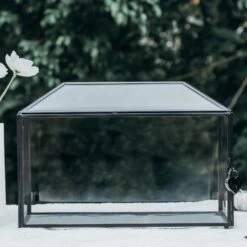 Back Standard/Large Geometric Glass Card Box Terrarium With Slot, Heart Lock, Foot, Handmade Brass For Wedding Receiption Wishwell Keepsake -Ncyp Garden Sale Shop 20200907001 1