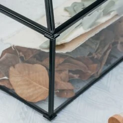 Back Standard/Large Geometric Glass Card Box Terrarium With Slot, Heart Lock, Foot, Handmade Brass For Wedding Receiption Wishwell Keepsake -Ncyp Garden Sale Shop 20200907001 6