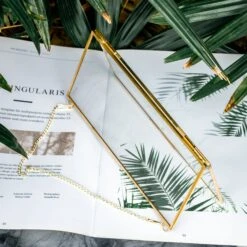 NCYP 4x9" Horizontal Brass Double Glass Picture Frame Wall Hanging, Photo Specimen Card Holder Modern Home Geometric Decor Display Gift 10 NCYP 4x9" Horizontal Brass Double Glass Picture Frame Wall Hanging, Photo Specimen Card Holder Modern Home Geometric Decor Display Gift -Ncyp Garden Sale Shop 20210107001 1