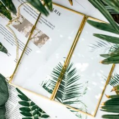 NCYP 4x9" Horizontal Brass Double Glass Picture Frame Wall Hanging, Photo Specimen Card Holder Modern Home Geometric Decor Display Gift 9 NCYP 4x9" Horizontal Brass Double Glass Picture Frame Wall Hanging, Photo Specimen Card Holder Modern Home Geometric Decor Display Gift -Ncyp Garden Sale Shop 20210107001 2