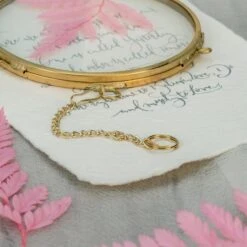 NCYP Wall Hanging Round 5" 4.3" Herbarium Brass Glass Frame For Pressed Flowers, Dried Flowers, Poster, Double Glass, Floating Frame -Ncyp Garden Sale Shop 20210522001 5