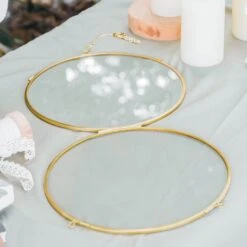 NCYP Wall Hanging Round 5" 4.3" Herbarium Brass Glass Frame For Pressed Flowers, Dried Flowers, Poster, Double Glass, Floating Frame -Ncyp Garden Sale Shop 20210522003 1