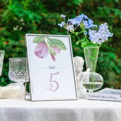 Silver Brass Tabletop Vintage Frame Geometric Ornament Plant Specimen Clip Modern Decor Card Holder 5X7" Reception -Ncyp Garden Sale Shop 20221229004 17