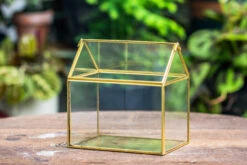 Handmade Black Gold Glass Box Geometric Terrarium With Lid For Planter Container Storage Case Gift -Ncyp Garden Sale Shop 20230221018 3