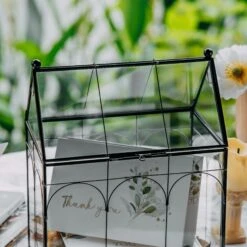 Vintage House Glass Geometric Terrarium Card Box Black 25 Vintage House Glass Geometric Terrarium Card Box Black -Ncyp Garden Sale Shop 20230329020 5