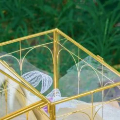 Vintage House Glass Geometric Terrarium Card Box Gold For Wedding, Graduation, Baby Shower -Ncyp Garden Sale Shop 20230329021 18