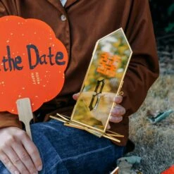 Geometric Gardenia Garden Gold Glass And Brass Wedding Table Number Holder, Pressed Flower Frame -Ncyp Garden Sale Shop 290A0325