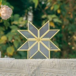 Geometric Gardenia Garden Gold Glass And Brass Wedding Table Number Holder, Pressed Flower Frame -Ncyp Garden Sale Shop 290A0476