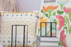 Short Handmade Black Glass Candle Holder, Square, 3.9" -Ncyp Garden Sale Shop 290A0961