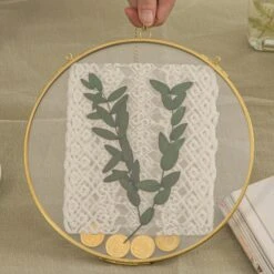 Wall Hanging Round 8" Herbarium Brass Glass Frame For Thick Pressed Flowers, Dried Flowers, Poster, Coin, Double Glass, Floating Frame 31 Wall Hanging Round 8" Herbarium Brass Glass Frame For Thick Pressed Flowers, Dried Flowers, Poster, Coin, Double Glass, Floating Frame -Ncyp Garden Sale Shop 290A2745