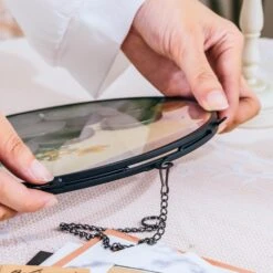 NCYP Glass Coin Organizer Holder For Morgan Silver Dollar Coin - Wall Hanging Display Frame - Round 8" Glass Floating Herbarium For Dried Flowers - Home Decor, Black -Ncyp Garden Sale Shop 290A2938