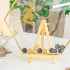 Wall Hanging Hexagon 12" Herbarium Brass Glass Frame For Thick Pressed Flowers, Dried Flowers, Poster, Coin, Double Glass, Floating Frame -Ncyp Garden Sale Shop 290A3105