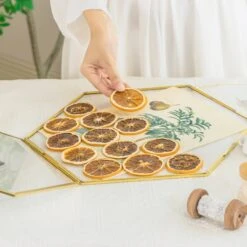 Wall Hanging Hexagon 12" Herbarium Brass Glass Frame For Thick Pressed Flowers, Dried Flowers, Poster, Coin, Double Glass, Floating Frame -Ncyp Garden Sale Shop 290A3125