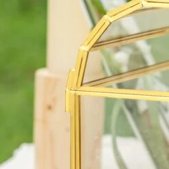 NCYP Wedding Card Box With Slot And Lock - 10.2x5.5x8.4 Inches - Gold Glass Envelope Box For Birthday Party Reception - Vintage, Arch-design, Centerpiece Decoration -Ncyp Garden Sale Shop 290A4441