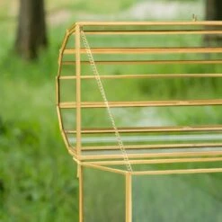 NCYP Wedding Card Box With Slot And Lock - 10.2x5.5x8.4 Inches - Gold Glass Envelope Box For Birthday Party Reception - Vintage, Arch-design, Centerpiece Decoration -Ncyp Garden Sale Shop 290A4446