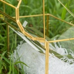 NCYP Wedding Card Box With Slot And Lock - 10.2x5.5x8.4 Inches - Gold Glass Envelope Box For Birthday Party Reception - Vintage, Arch-design, Centerpiece Decoration -Ncyp Garden Sale Shop 290A4586