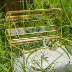 NCYP Wedding Card Box With Slot And Lock - 10.2x5.5x8.4 Inches - Gold Glass Envelope Box For Birthday Party Reception - Vintage, Arch-design, Centerpiece Decoration -Ncyp Garden Sale Shop 290A4616