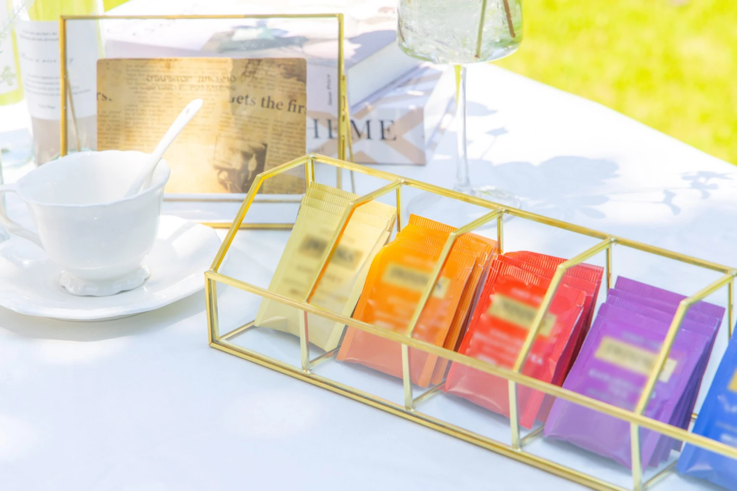 Glass Gold Tea Bag Box, 5 Compartments Box, Tea Lovers Gift Box, Tea Organizer, Christmas Gift 7 Glass Gold Tea Bag Box, 5 Compartments Box, Tea Lovers Gift Box, Tea Organizer, Christmas Gift - Image 7