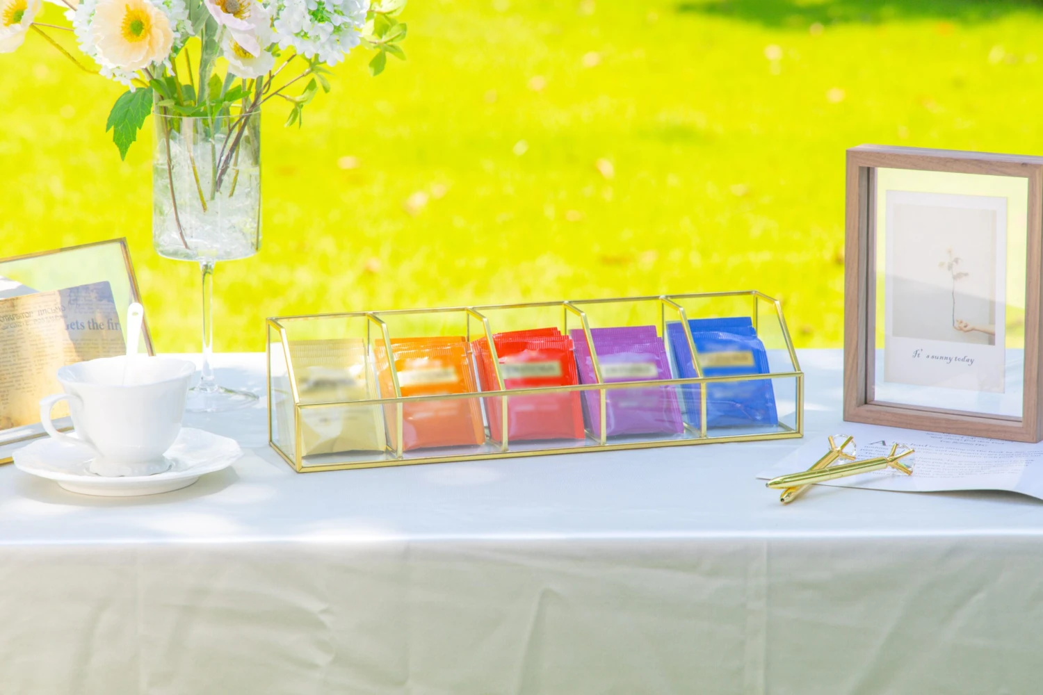 Glass Gold Tea Bag Box, 5 Compartments Box, Tea Lovers Gift Box, Tea Organizer, Christmas Gift 9 Glass Gold Tea Bag Box, 5 Compartments Box, Tea Lovers Gift Box, Tea Organizer, Christmas Gift - Image 9